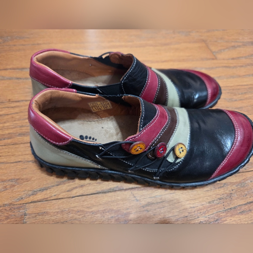 Spring Step Neeta Leather Button MultiColor Leather Slip On Shoes Size EU39US8.5 - Picture 7 of 16
